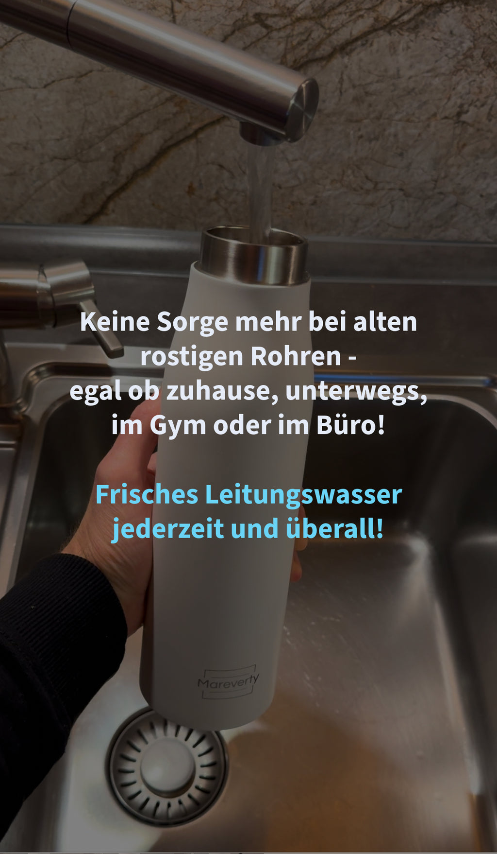 Sparset: 2x Selbstreinigende Trinkflasche - Smart HydroUp: Selbstreinigungsfunktion, Temperaturanzeige, Trinkerinnerung - 750ml - Mareverty