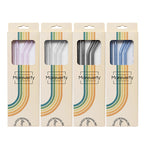 Glasstrohhalme (4er-Set mit Reinigungsbürste) - Nachhaltige Trinkhalme - Mareverty