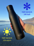 Smart HydroUp – Selbstreinigende Trinkflasche: Innovative Selbstreinigungsfunktion, Temperaturanzeige, Trinkerinnerung 750ml - Mareverty