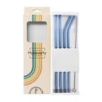 Glasstrohhalme (4er-Set mit Reinigungsbürste) - Nachhaltige Trinkhalme - Mareverty