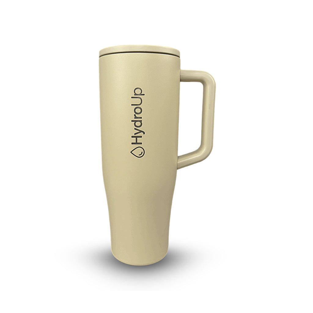 HydroUp Cup - Thermobecher / Trinkbehälter mit 100% auslaufsicherem Deckel, Trinkhalm und Tragegriff (1,2 Liter) - Mareverty