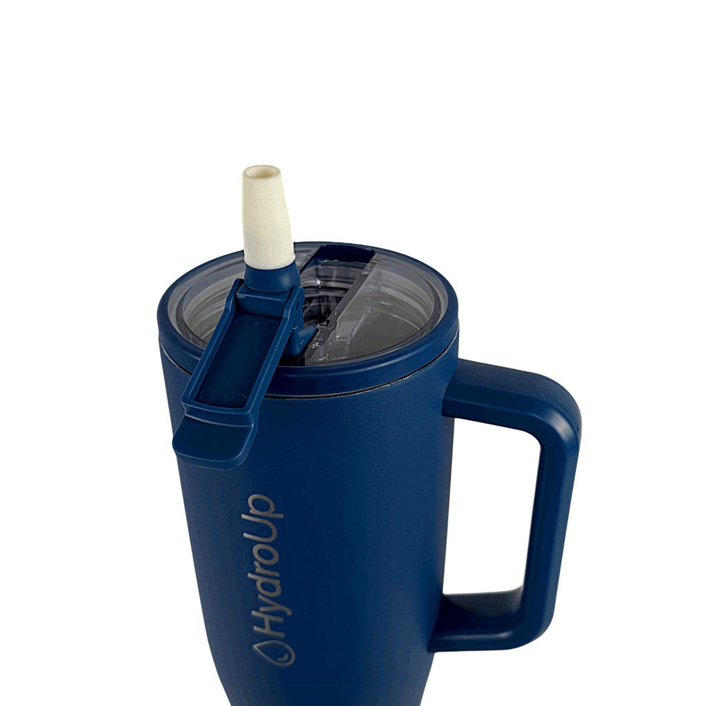 HydroUp Cup - Thermobecher / Trinkbehälter mit 100% auslaufsicherem Deckel, Trinkhalm und Tragegriff (1,2 Liter) - Mareverty