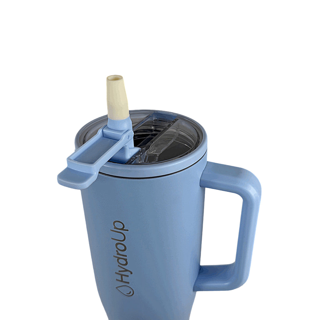 HydroUp Cup - Thermobecher / Trinkbehälter mit 100% auslaufsicherem Deckel, Trinkhalm und Tragegriff (1,2 Liter) - Mareverty