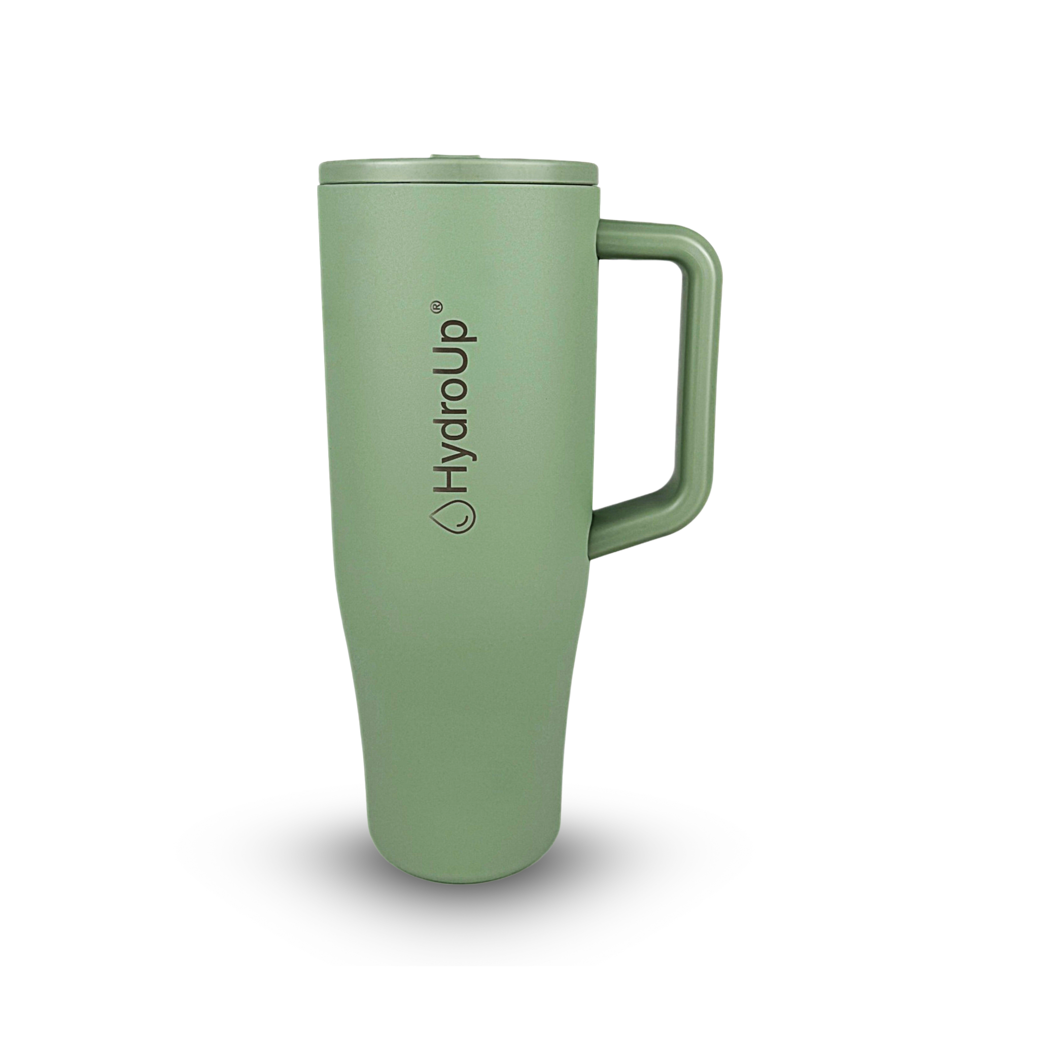 HydroUp Cup - Tumbler / Thermobecher / Trinkbehälter mit 100% auslaufsicherem Deckel, Trinkhalm und Tragegriff (1,2 Liter)