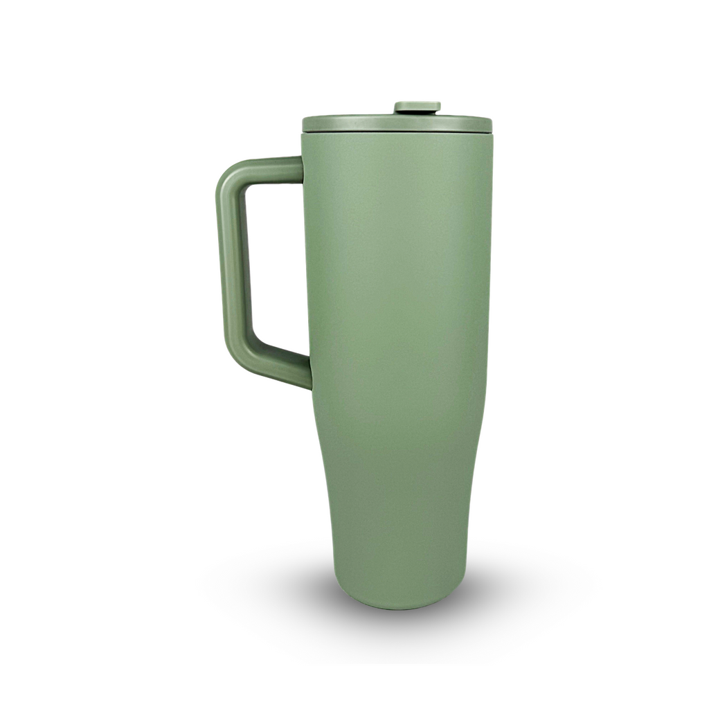 HydroUp Cup - Tumbler / Thermobecher / Trinkbehälter mit 100% auslaufsicherem Deckel, Trinkhalm und Tragegriff (1,2 Liter) - Mareverty