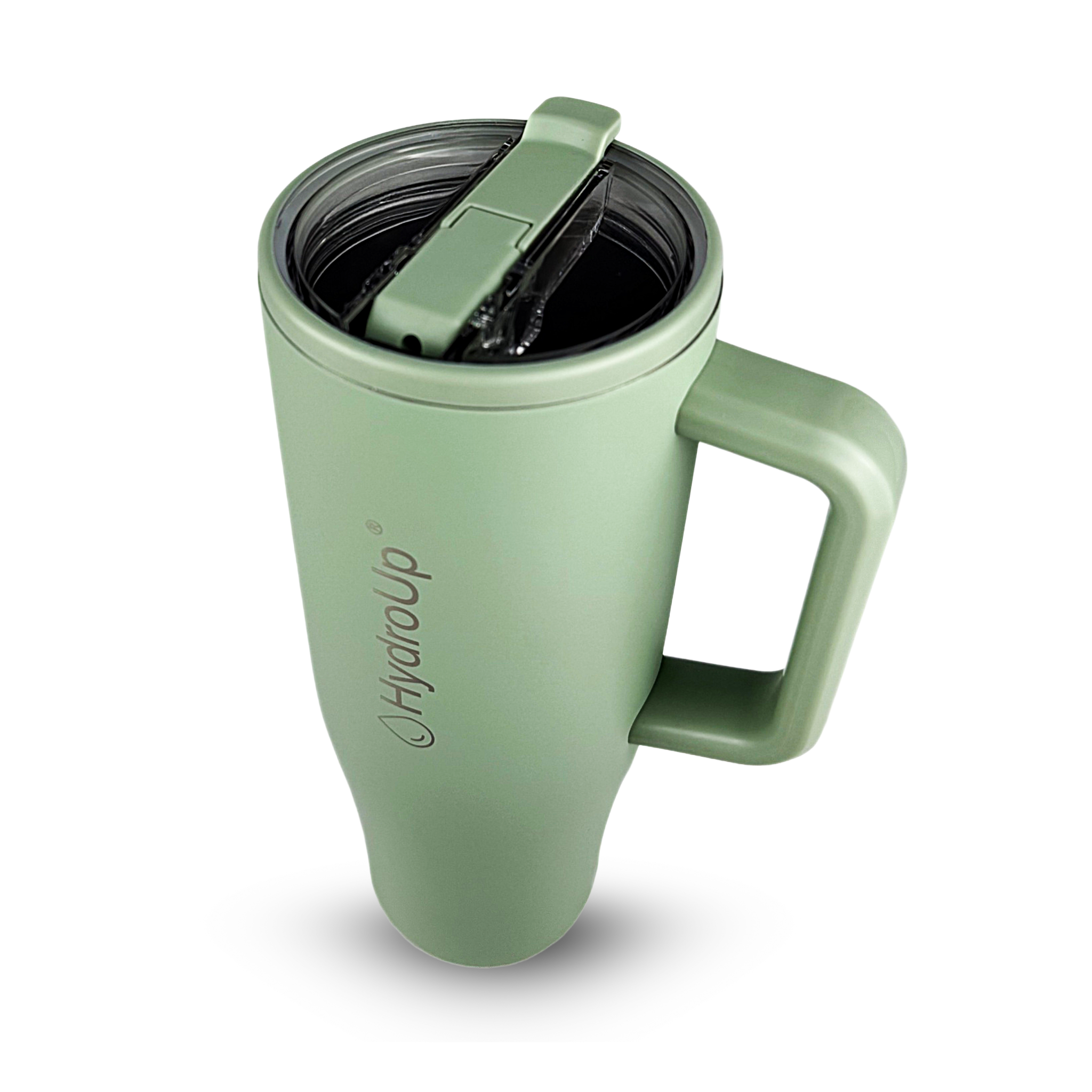 HydroUp Cup - Tumbler / Thermobecher / Trinkbehälter mit 100% auslaufsicherem Deckel, Trinkhalm und Tragegriff (1,2 Liter) - Mareverty