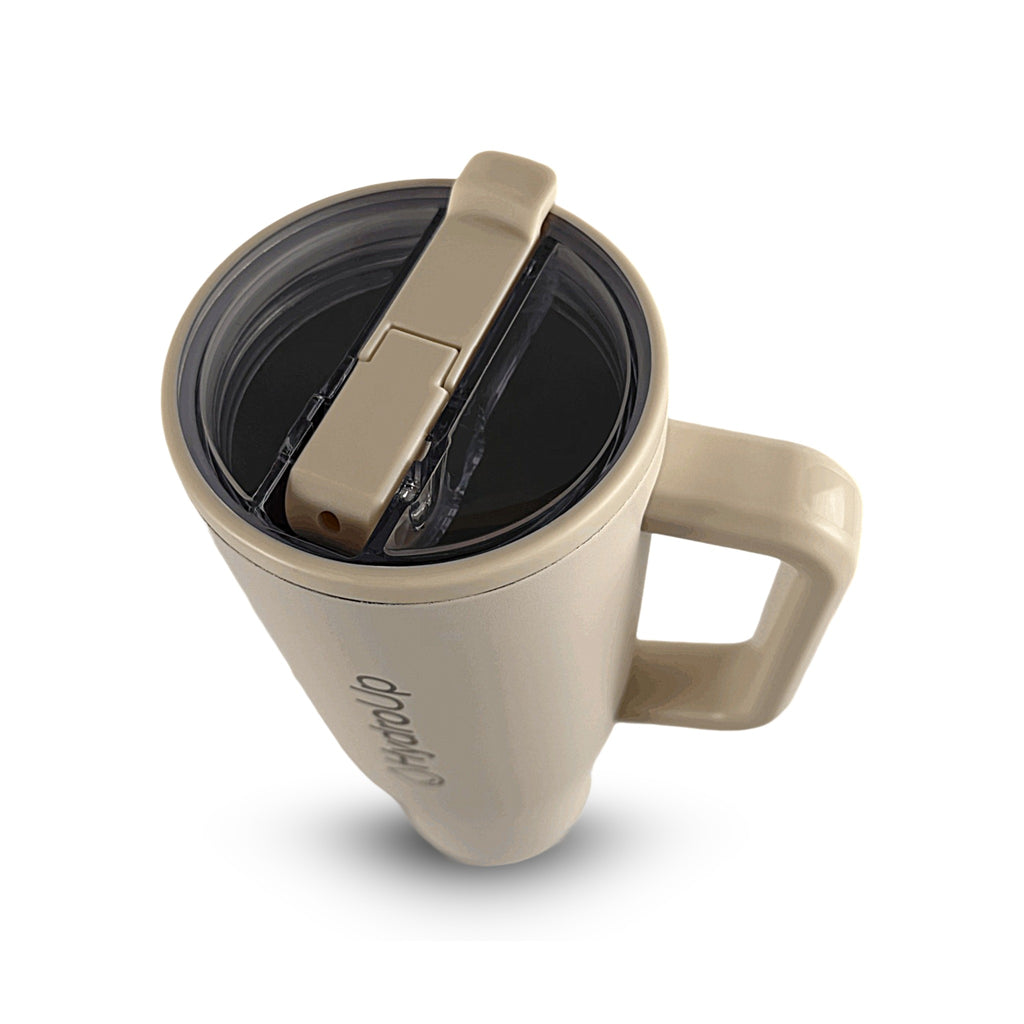 HydroUp Cup - Thermobecher / Trinkbehälter mit 100% auslaufsicherem Deckel, Trinkhalm und Tragegriff (1,2 Liter) - Mareverty