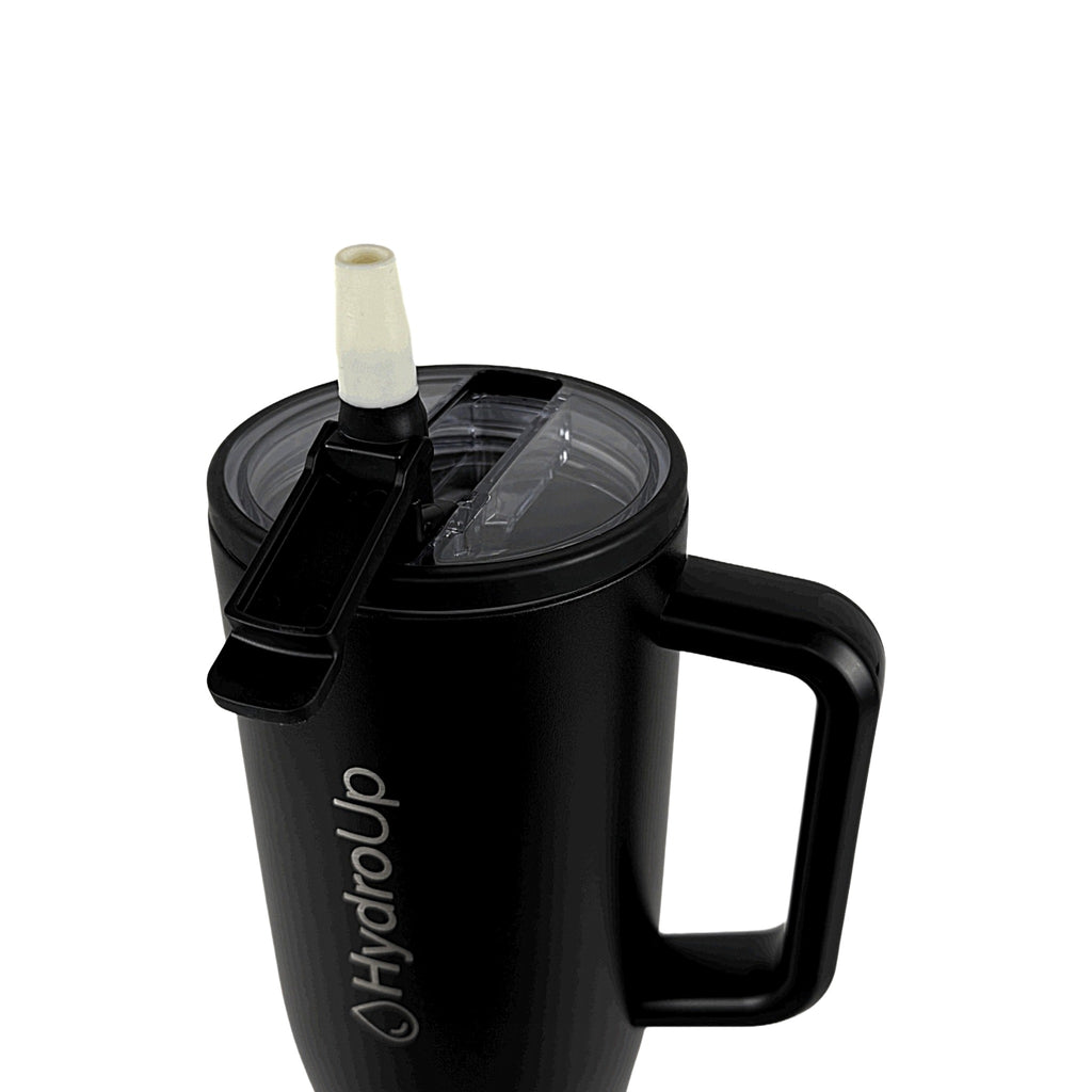 HydroUp Cup - Thermobecher / Trinkbehälter mit 100% auslaufsicherem Deckel, Trinkhalm und Tragegriff (1,2 Liter) - Mareverty