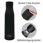 Sparset: 2x Selbstreinigende Trinkflasche - Smart HydroUp: Selbstreinigungsfunktion, Temperaturanzeige, Trinkerinnerung - 750ml - Mareverty