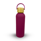 Edelstahl Trinkflasche – Isolierflasche mit Bambusdeckel & Tragegriff – Auslaufsichere Thermoflasche für Sport, Büro & Alltag – BPA-freie Wasserflasche