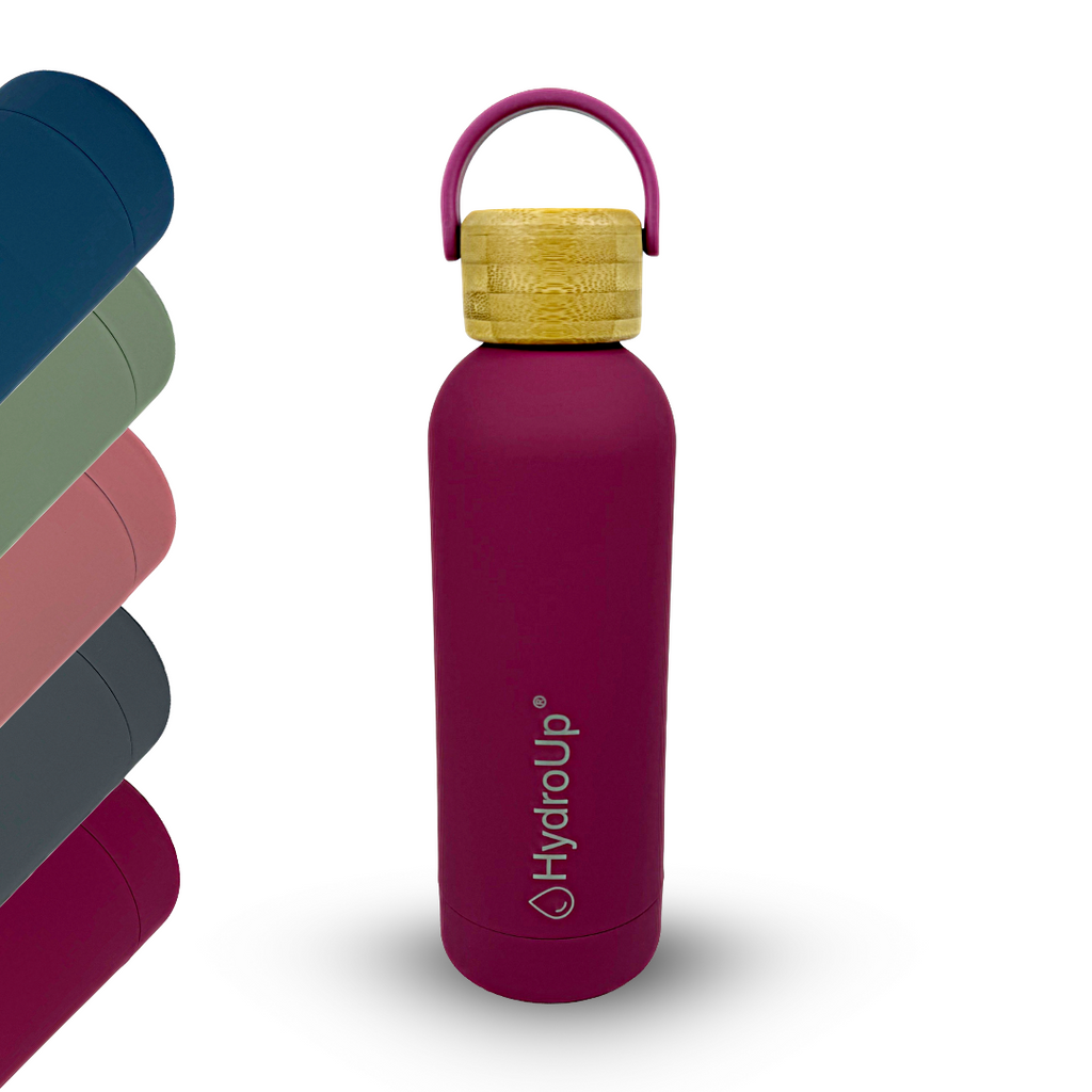 Edelstahl Trinkflasche – Isolierflasche mit Bambusdeckel & Tragegriff – Auslaufsichere Thermoflasche für Sport, Büro & Alltag – BPA-freie Wasserflasche