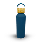 Edelstahl Trinkflasche – Isolierflasche mit Bambusdeckel & Tragegriff – Auslaufsichere Thermoflasche für Sport, Büro & Alltag – BPA-freie Wasserflasche