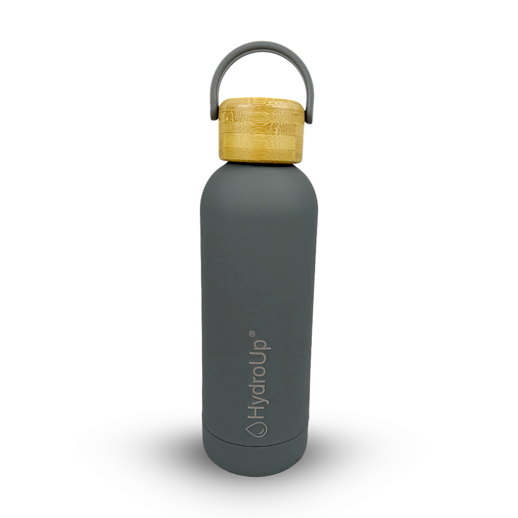 Edelstahl Trinkflasche – Isolierflasche mit Bambusdeckel & Tragegriff – Auslaufsichere Thermoflasche für Sport, Büro & Alltag – BPA-freie Wasserflasche