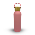 Edelstahl Trinkflasche – Isolierflasche mit Bambusdeckel & Tragegriff – Auslaufsichere Thermoflasche für Sport, Büro & Alltag – BPA-freie Wasserflasche