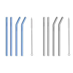 Sparset: 2x Glasstrohhalm-Set (2x 4er-Set je mit Reinigungsbürste) - Nachhaltige Trinkhalme - Mareverty