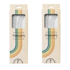 Sparset: 2x Glasstrohhalm-Set (2x 4er-Set je mit Reinigungsbürste) - Nachhaltige Trinkhalme - Mareverty