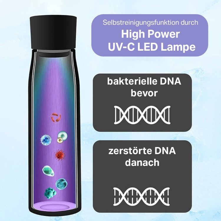 Selbstreinigende Trinkflasche - Smart HydroUp: Selbstreinigungsfunktion, Temperaturanzeige, Trinkerinnerung (500 ml) - Mareverty