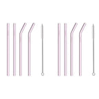 Sparset: 2x Glasstrohhalm-Set (2x 4er-Set je mit Reinigungsbürste) - Nachhaltige Trinkhalme - Mareverty