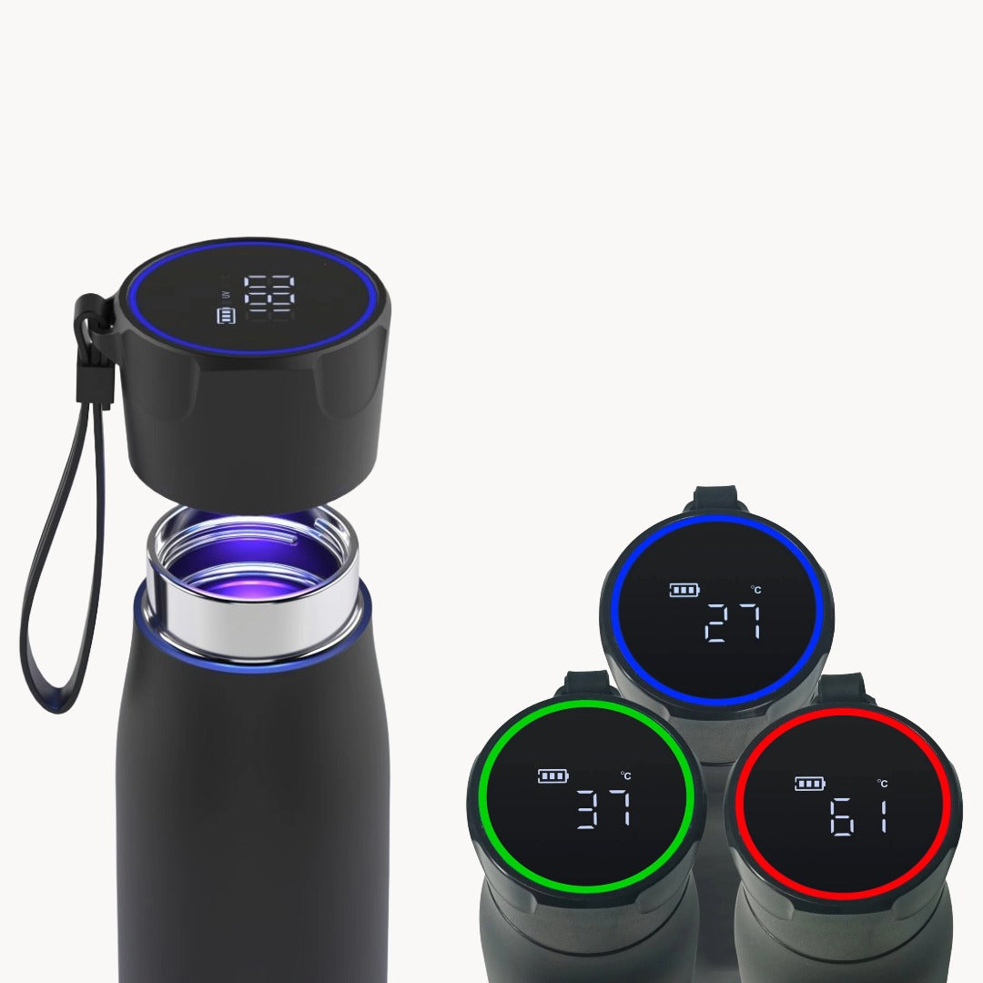Selbstreinigende Trinkflasche - Smart HydroUp: Selbstreinigungsfunktion, Temperaturanzeige, Trinkerinnerung (500 ml) - Mareverty