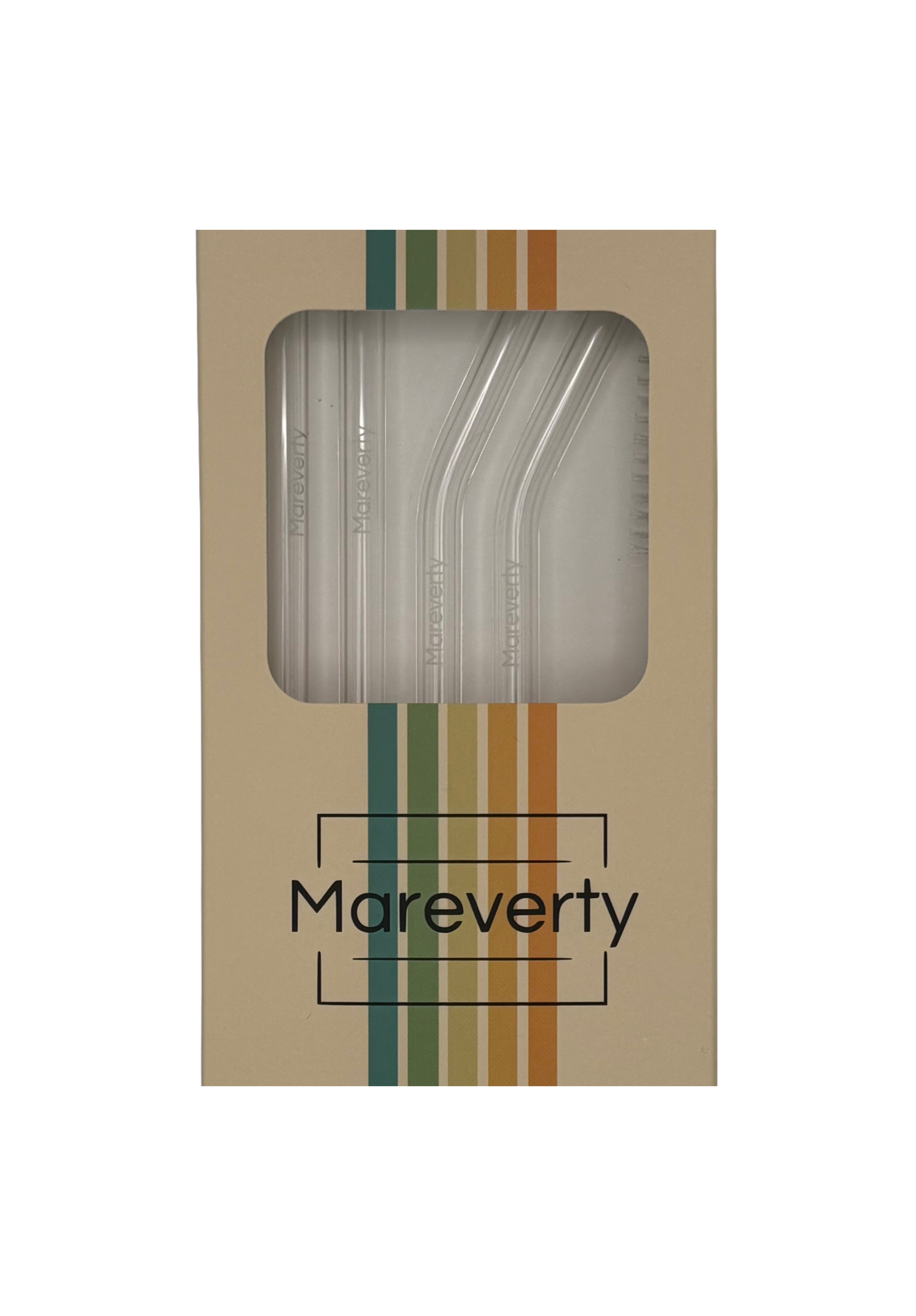 Glasstrohhalme (4er-Set mit Reinigungsbürste) - Nachhaltige Trinkhalme - Mareverty