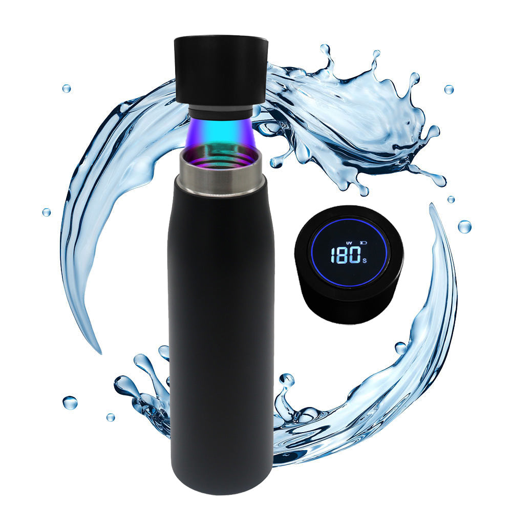 Smart HydroUp – Selbstreinigende Trinkflasche: Innovative Selbstreinigungsfunktion, Temperaturanzeige, Trinkerinnerung 750ml - Mareverty